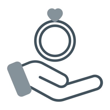 El ele tutuşan kalp, vektör çizimi