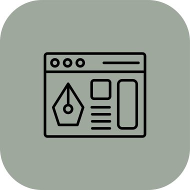 tarayıcı web simgesi, vektör illüstrasyonu