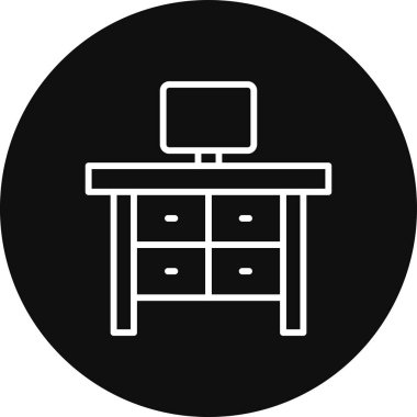 Masa. Web simgesi basit illüstrasyon