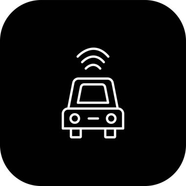 Bağlı Araç Web simgesi, vektör illüstrasyonu