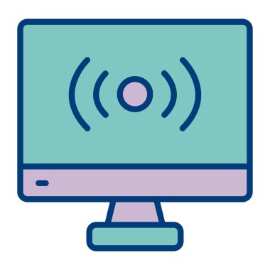 Wi-Fi simgesi olan bilgisayar monitörü