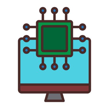 Cpu izole edilmiş ikon vektör illüstrasyon tasarımı ile Cpu