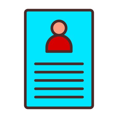 Kimlik kartı simgesi, vektör illüstrasyonu