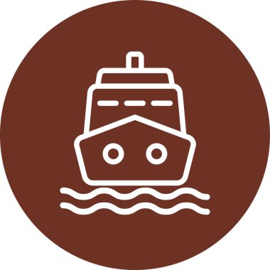 Yuvarlak düğmeli bir geminin vektör simgesi