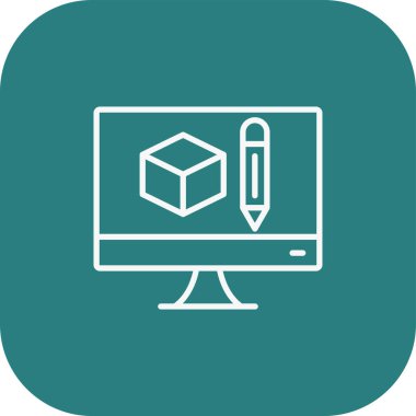 Web ve mobil için bilgisayar simgesinin vektör simgesi tasarımı