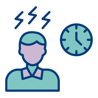 zaman & işi, ofis, vektör simgeleri için iş yönetimi düz simgesi