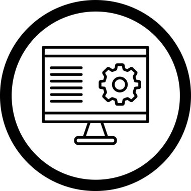 Bilgisayar monitörü simgesi. beyaz arkaplanda izole edilmiş web tasarımı için ana bilgisayar vektör simgesi