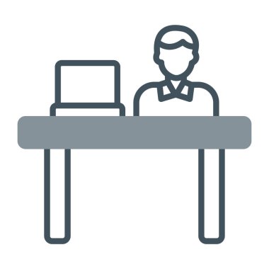 Ofis İşçisi simgesinin vektör illüstrasyonu