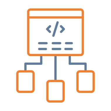 Web kodlama renk vektörü simgesi düzenlenebilir