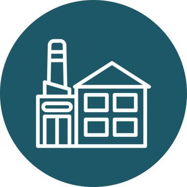 Fabrika. Web simgesi basit illüstrasyon