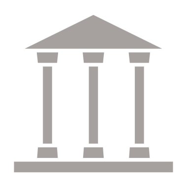 Beyaz arkaplanda mahkeme binası, vektör, illüstrasyon.