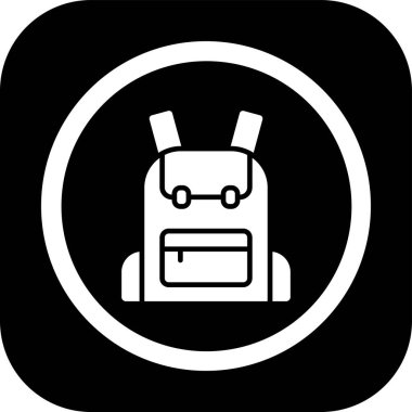 Sırt çantası simge vektör çizim