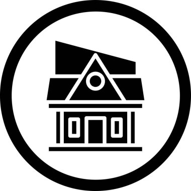 Bir bina simgesinin vektör illüstrasyonu