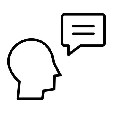 Baş simge vektör illüstrasyon tasarımlı konuşma balonu