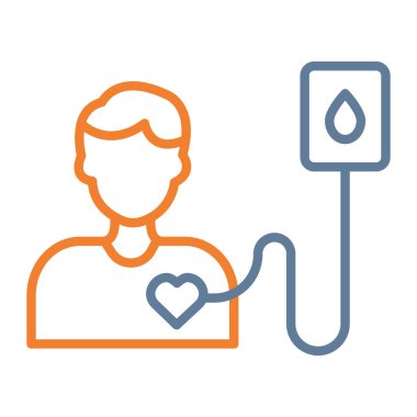 kan nakli çizgisi simgesi, doğrusal biçimde tıbbi ve bakım kan bağışı, vektör grafikleri.