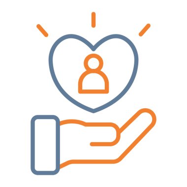 kalp vektörü ince çizgi simgesi