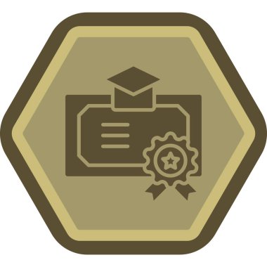 Sertifika ikonu vektör illüstrasyonu