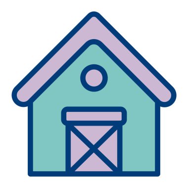 Çiftlik ahırı vektör simgesi. biçim dış hat sembolü, kobalt sembolü, vektör açıları, beyaz arkaplan