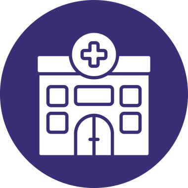 Hastane. Web simgesi basit illüstrasyon