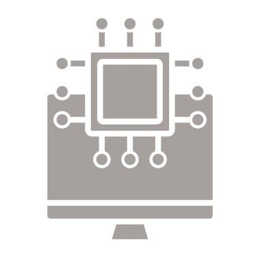 Devre kartı simgesi. Düz dizayn. 10 saniye.