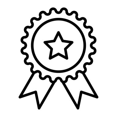 Ödül ikonu vektörü. Taslak ödül sembolü. izole edilmiş sınır sembolü çizimi