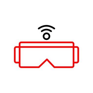 Beyaz arkaplanda vr gözlük vektör simgesi.