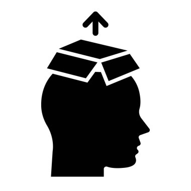 beyin simgesi, düz tasarım biçimi