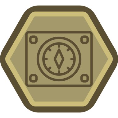 Bir pusula simgesinin vektör illüstrasyonu