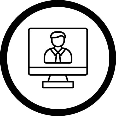 Bir dizüstü bilgisayar simgesinin vektör illüstrasyonu