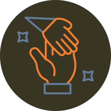 Bir bardak içki ikonu tutan el.