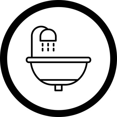 Banyo. Web simgesi basit tasarım