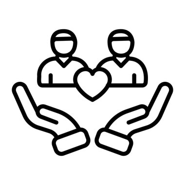 sevgi bakımı ince çizgi ikon vektörü