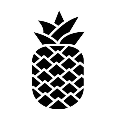 Saydam arka plan üzerinde ananas logo kavramı izole ananas vektör simgesi