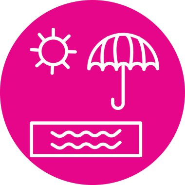 Plaj simgesi, vektör illüstrasyonu