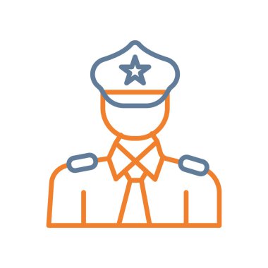 Memur simgesi vektörü web ve mobil uygulama tasarımınız için beyaz arkaplanda izole edildi, memur logosu konsepti