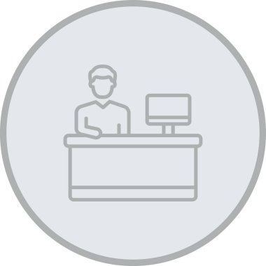 Ofis ve işyeri simgesinin vektör illüstrasyonu