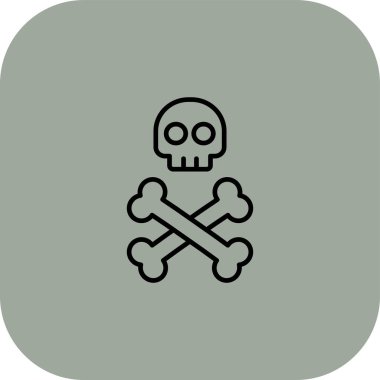 korsan kafatası simgesi, vektör illüstrasyonu