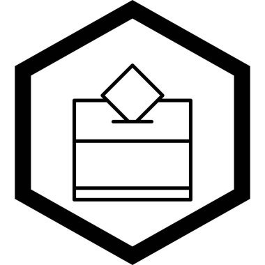 Bir kutu simgesinin vektör illüstrasyonu