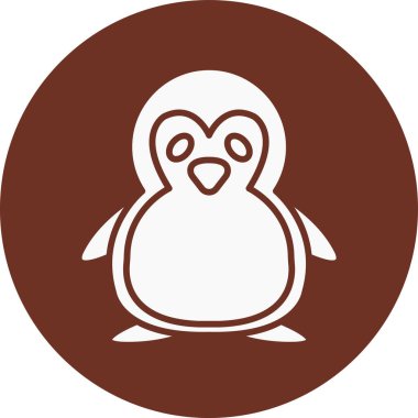Penguen simgesi vektör illüstrasyonu