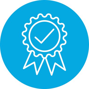 En iyi madalya vektör ikonu. biçim düz yuvarlak sembol, kobalt rengi, yuvarlak açılar, beyaz arkaplan