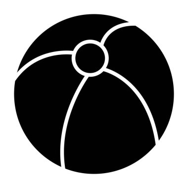 Plaj topu web simgesi, vektör çizim