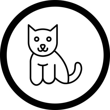 Kedi. Web simgesi basit illüstrasyon