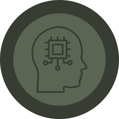 Beyin. Web simgesi vektör illüstrasyonu