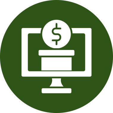 Dolar vektör simgesi. Düz yuvarlak kare sembol. Gri ve sarı renkler. Beyaz arkaplanda bir sembol.