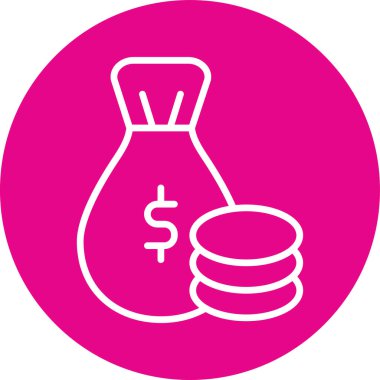 Bir dolar çantasının vektör illüstrasyonu