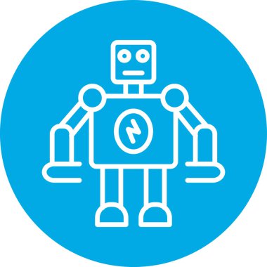robot. Web simgesi basit illüstrasyon
