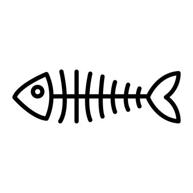 bir balığın çizgi vektör simgesi