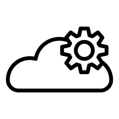 Bulut hesaplama vektörü ince çizgi simgesi