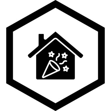 Bir ev simgesinin vektör illüstrasyonu