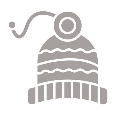 Noel Şapkası simgesi, vektör illüstrasyonu